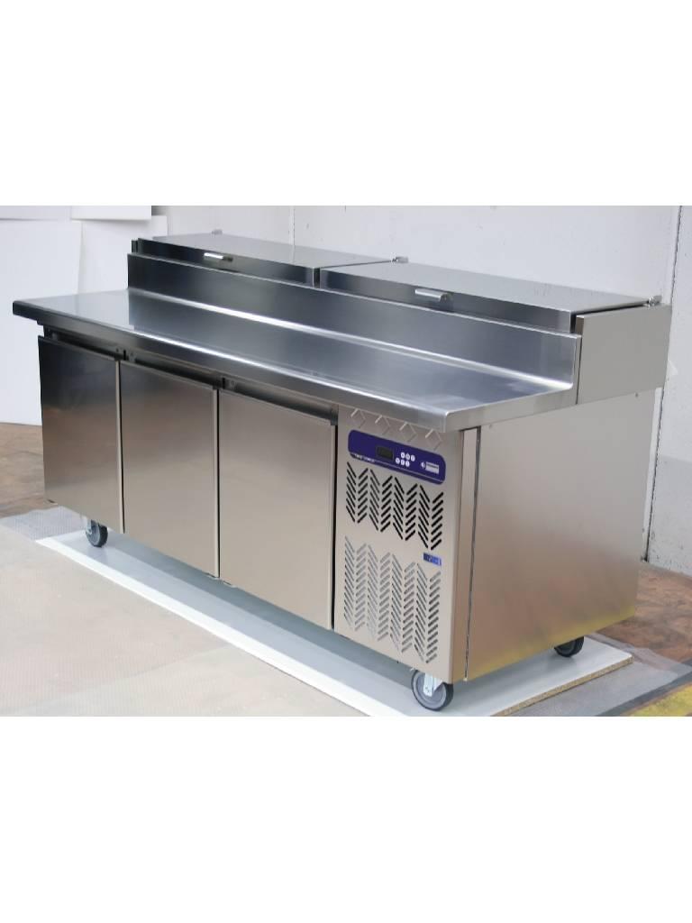 Saladette - Ventilée - 3 portes - structure réfrigérée GN 10x 1/3 - Diamant - TS31-US/L
