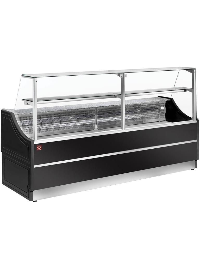 Vitrine Réfrigérée Comptoir - Vitrine 90° - 200 CM - Noir - Diamant - OL200/B5-R