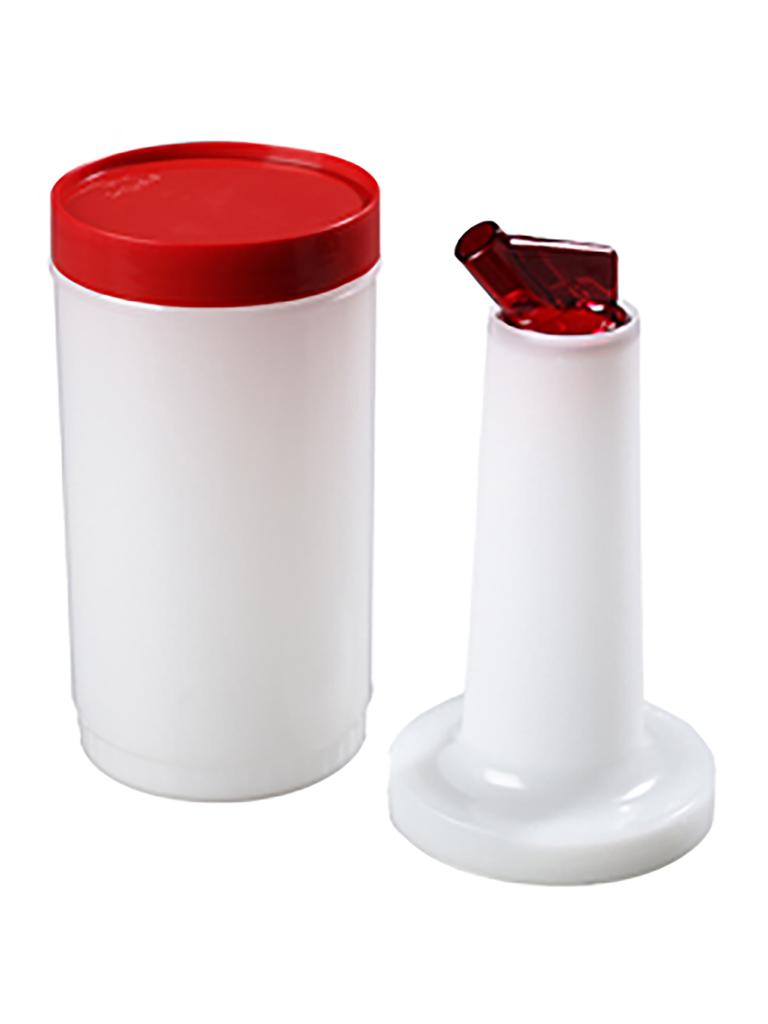 Bouteille avec bec - 1 Litre - 12 pièces - Blanc / Rouge - Carlisle - Store&Pour - 517988