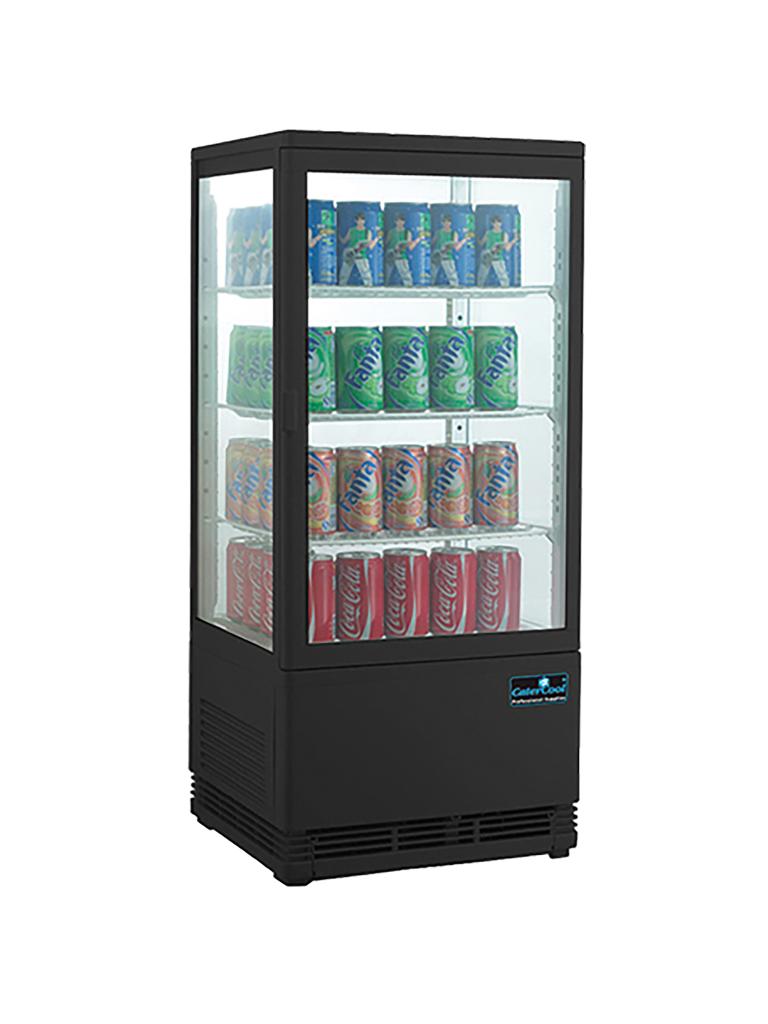 Vitrine réfrigérée - H 88,5 x 38,6 x 42,8 CM - 32,5 KG - 220 - 240 V - 180 W - Ventilée - R600A - Noir - 68 Litre - +0°C / +12°C - CaterCool - 712013
