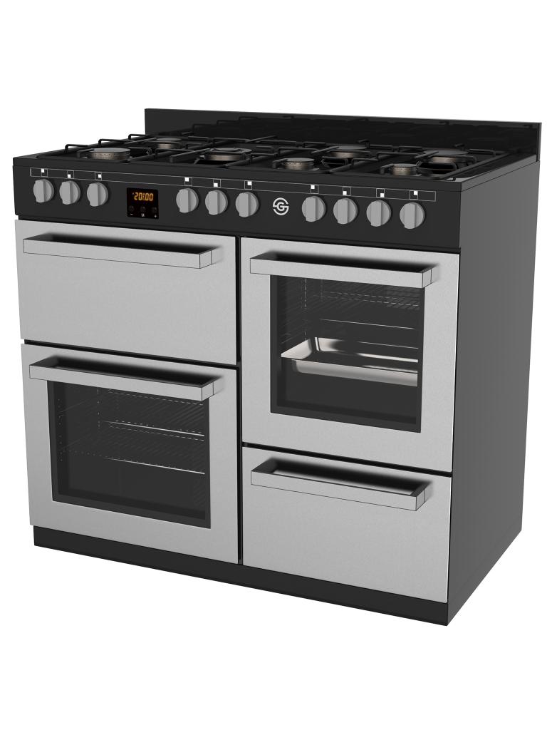 Cuisinière à gaz - 7 feux - H 90 x 100 x 60 CM - Inox - G-Line