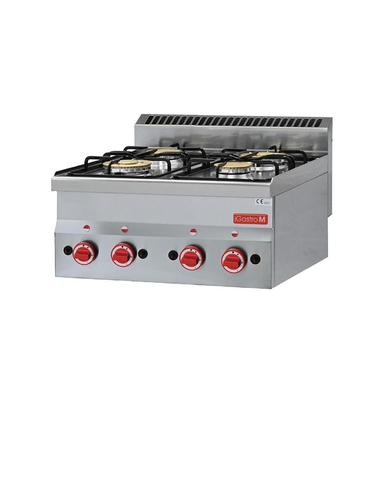 Cuisinière à gaz - Ligne 600 - 4 feux - H 28 x 60 x 60 CM - Inox - Gastro M - GL901