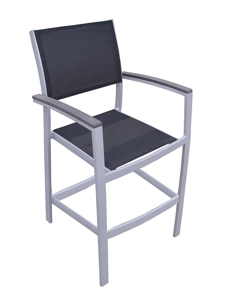 Tabouret de bar terrasse - Luna Super - Gris - Textilène - G-Line
