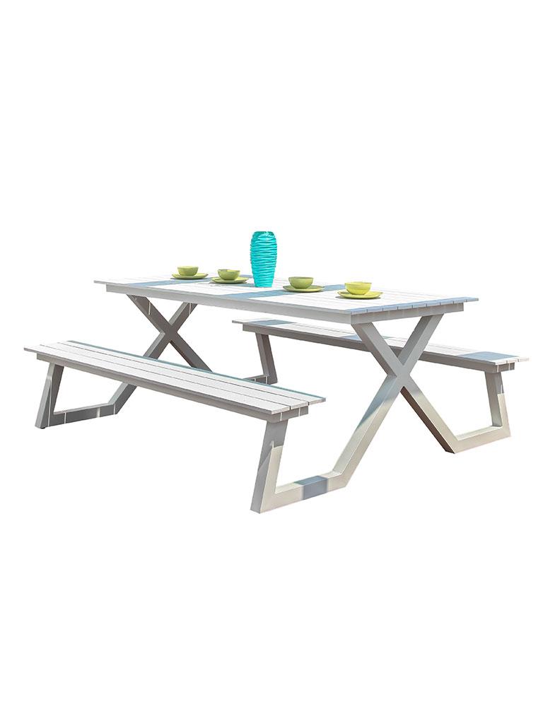 Table de pique-nique - Blanc - Aluminium - G-Line