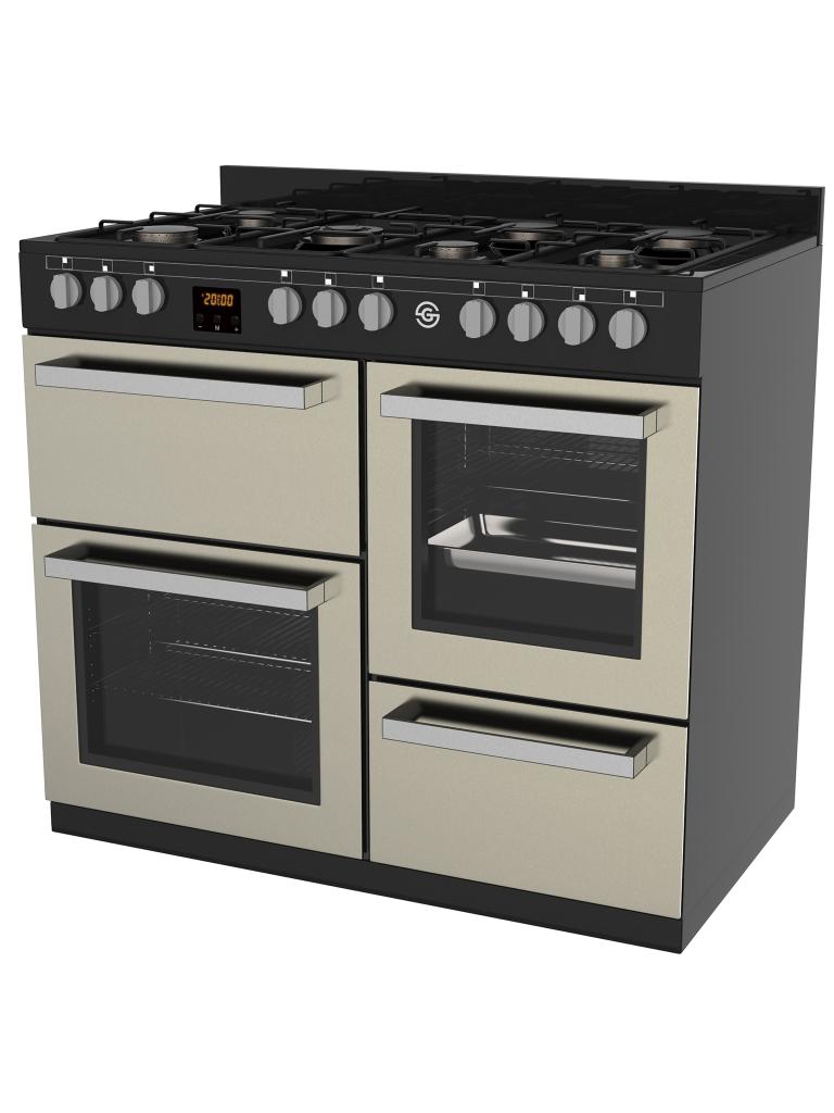 Cuisinière à gaz - 7 feux - H 90 x 100 x 60 CM - Beige - G-Line