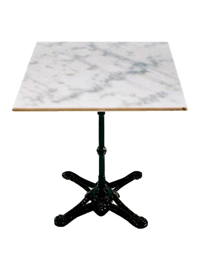 Table de terrasse - Marbre - 4 pieds - Carré - H 72 x 80 x 80 CM - Noir / Blanc - G-Line
