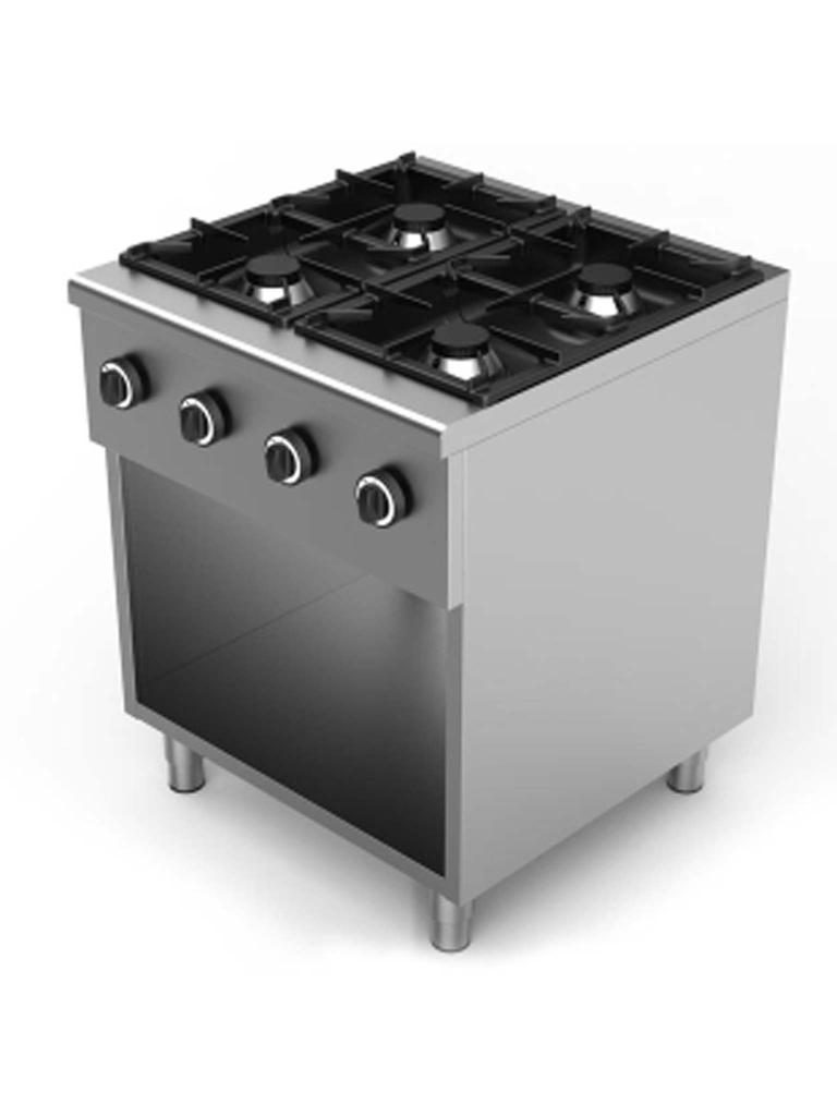 Cuisinière à gaz - G-Line-line - 4 feux - H 85 x 70 x 70 CM - Base ouverte - G-Line