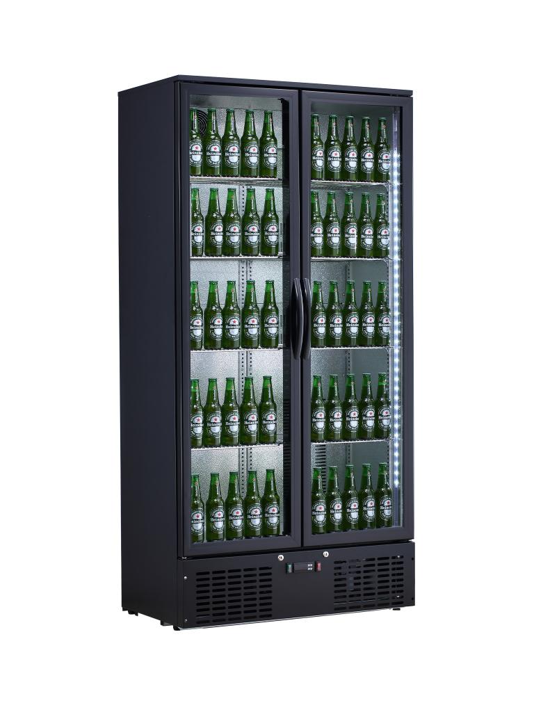 Réfrigérateur porte vitrée - 385 Litres - Noir - Aluminium - G-Line