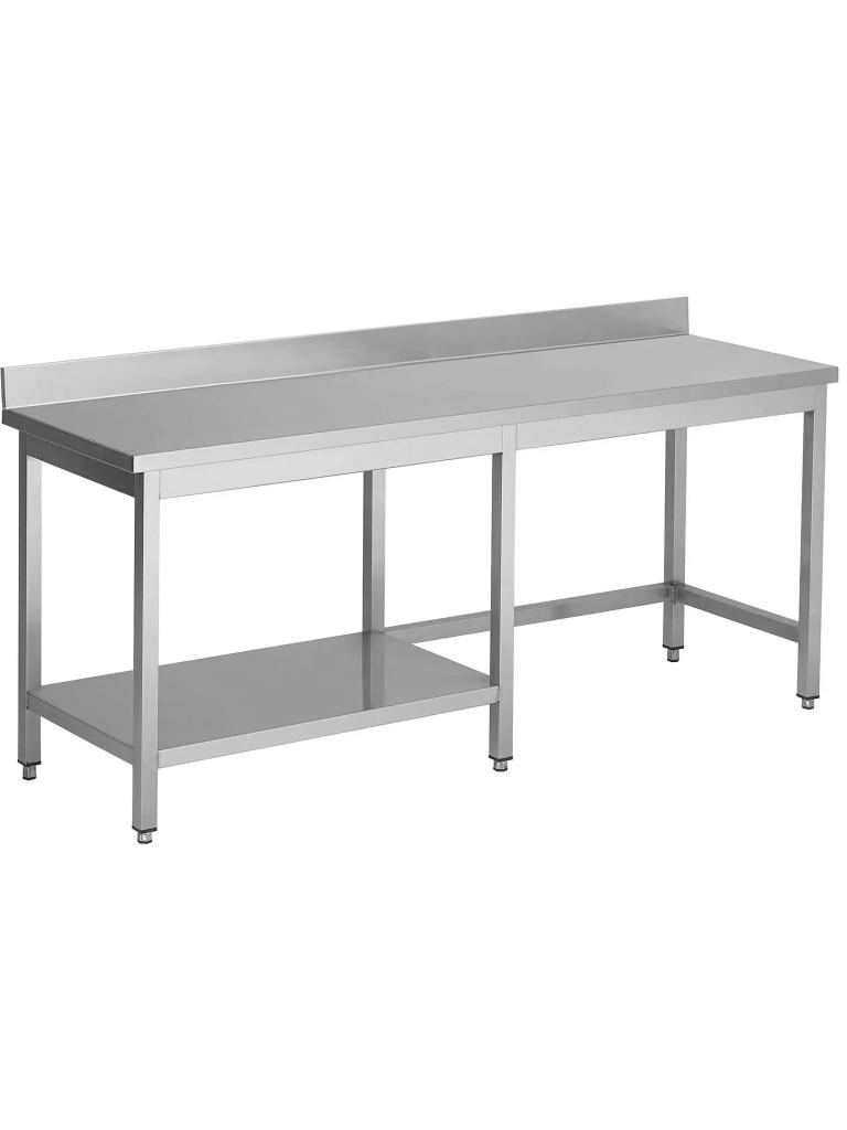 Table de Travail Inox - Demi Tablette Inférieure Gauche - Bloc Rebord Surélevé 10 CM - G-Line