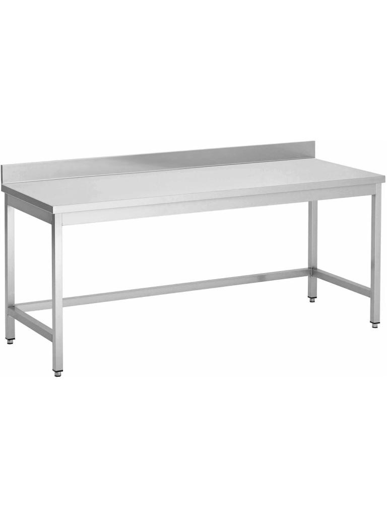 Table de Travail Inox - Sans Etagère Inférieure - Bloc de Bord Montant 10 CM - G-Line