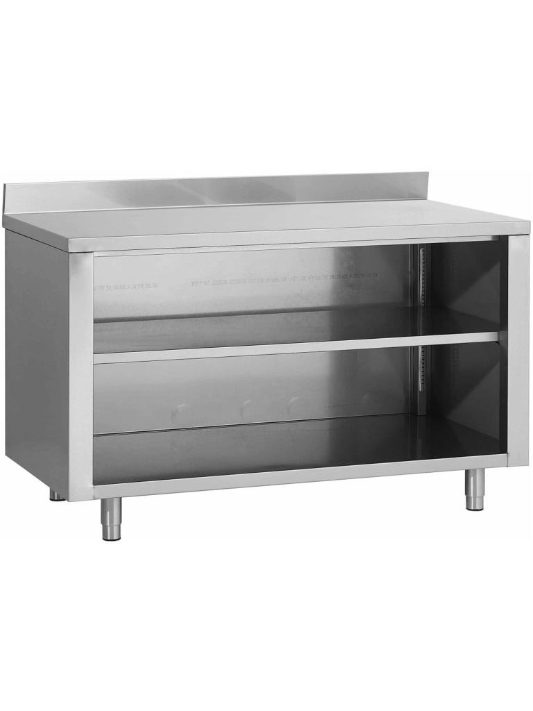Table de travail fermée en acier inoxydable - Sans portes - Bloc de chant vertical 10 CM - G-Line