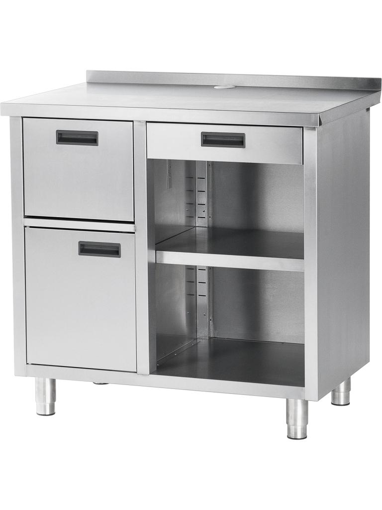 Etabli de distribution de café - H 100 x 100 x 70 CM - Inox - Gastro