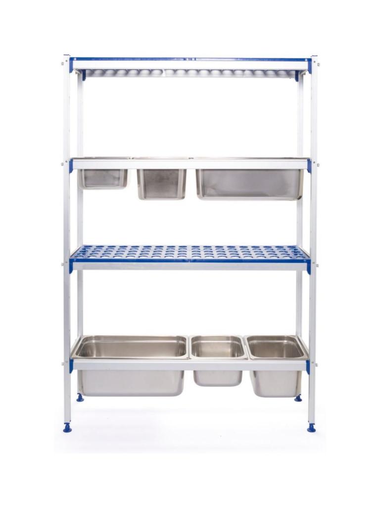 Rack de stockage aluminium GN 1/1 - Aluminium Polypropylène - H 168,5 X 35,5 X 112 CM - Hendi - 812266