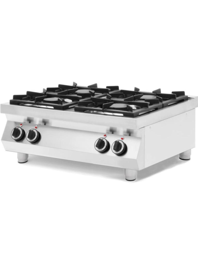 Réchaud à gaz Kitchen Line 4 feux, modèle de table - Inox - H 31 X 70 X 80 CM - Hendi - 227381