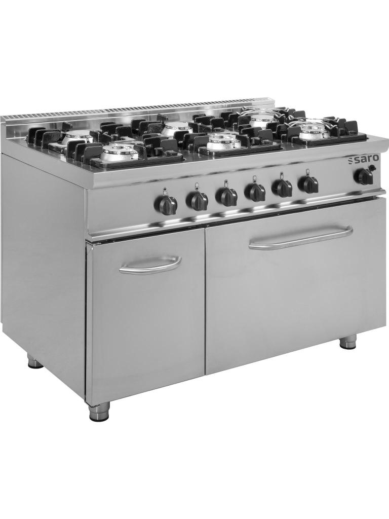 Cuisinière à gaz - Four à gaz - 6 brûleurs - Saro - 423-1040