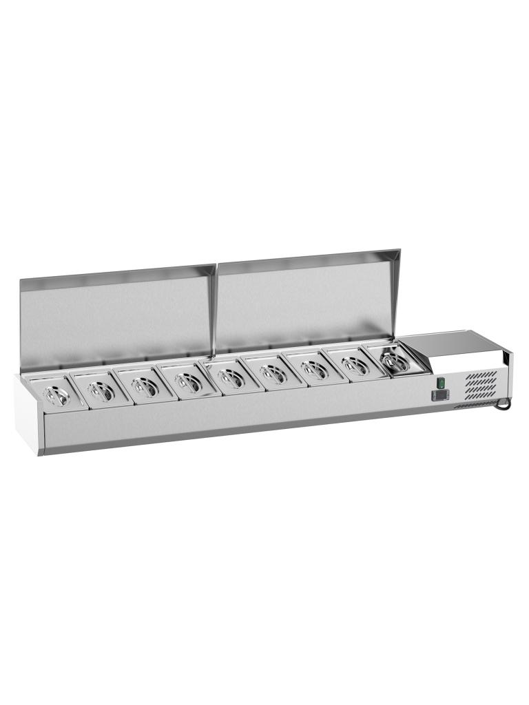 Structure frigorifique Design - 200 CM - 9 x 1/3 GN - Inox - G-Line