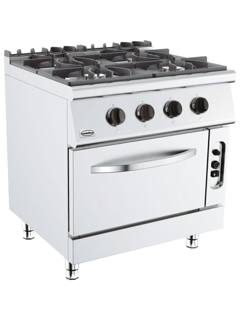 Fornuis - Gas - 4 Pitten - Gasoven - Staand Model - H 90 x B 80 x D 70 CM - Combisteel
