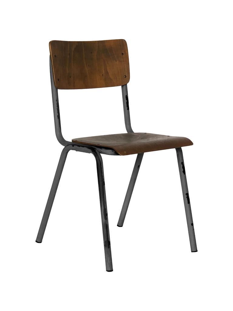Chaise de restauration - Old School - Métal Vintage - Bois - G-Line