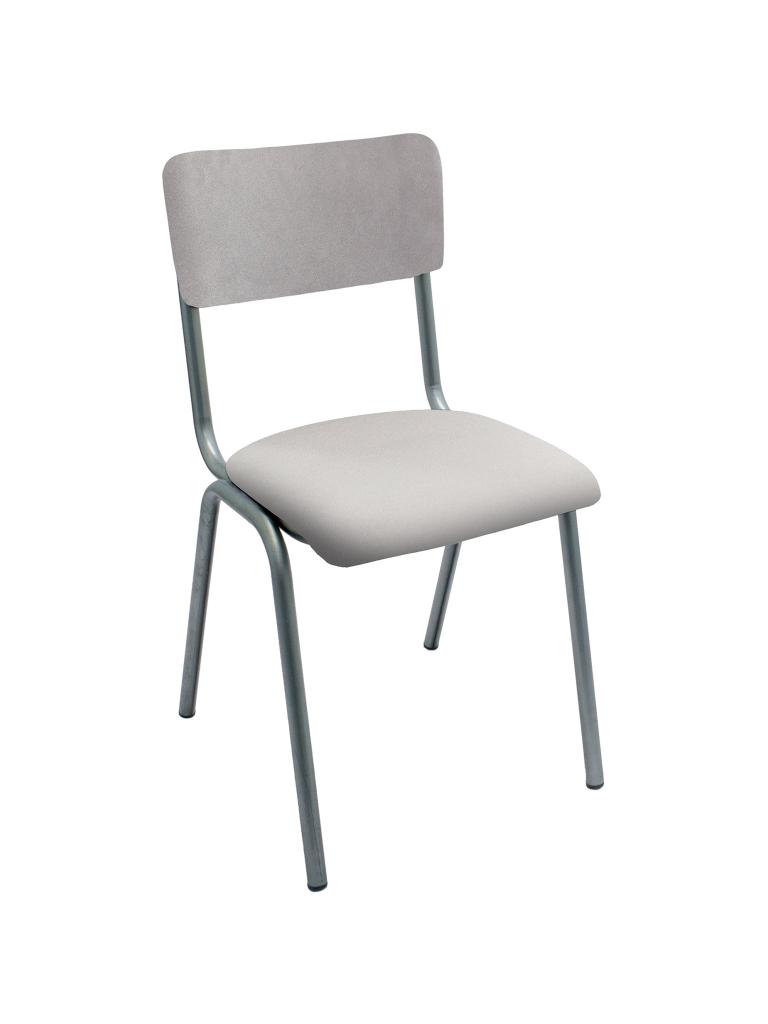 Chaise de restauration - Old School - Métal Vintage - Velours Gris Clair - G-Line