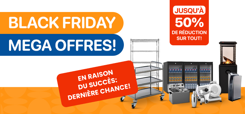 Méga Offres Black Friday chez Horeca World - jusqu'à 50% de réduction sur tout !